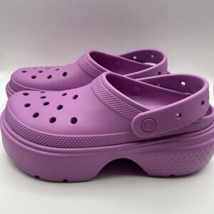 Crocs Stomp Clog Women's 11 Men's 9 Pink / Bubble Platform Excellent Condition